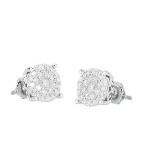 14KW 0.75CTW DIAMOND LUNA CLUSTER EARRINGS