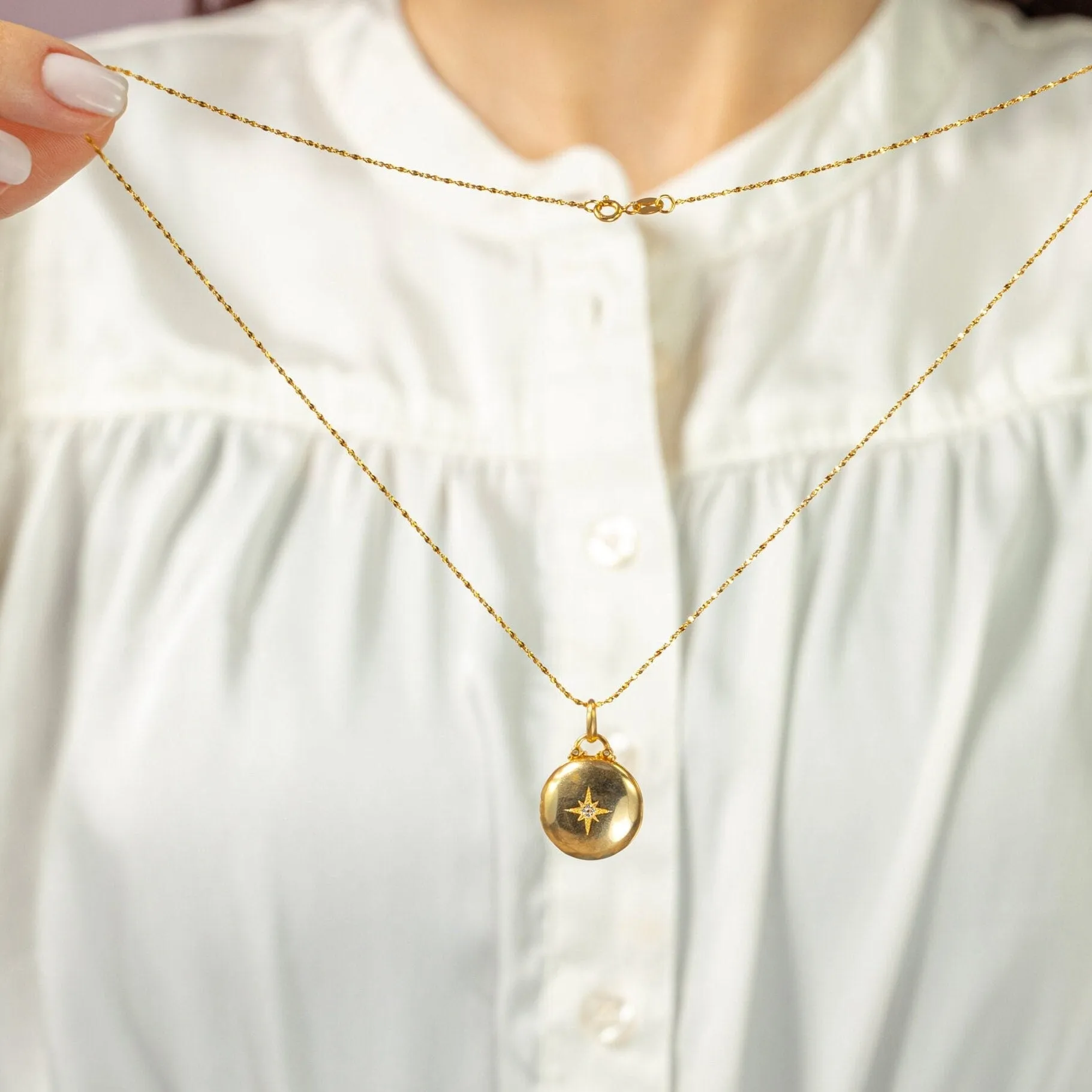 18k Gold Vermeil Locket Necklace