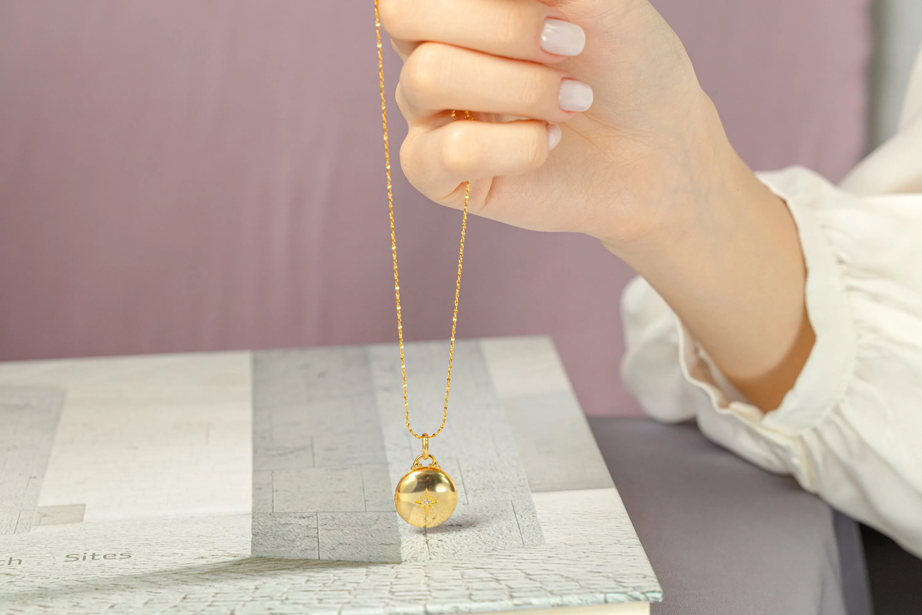 18k Gold Vermeil Locket Necklace