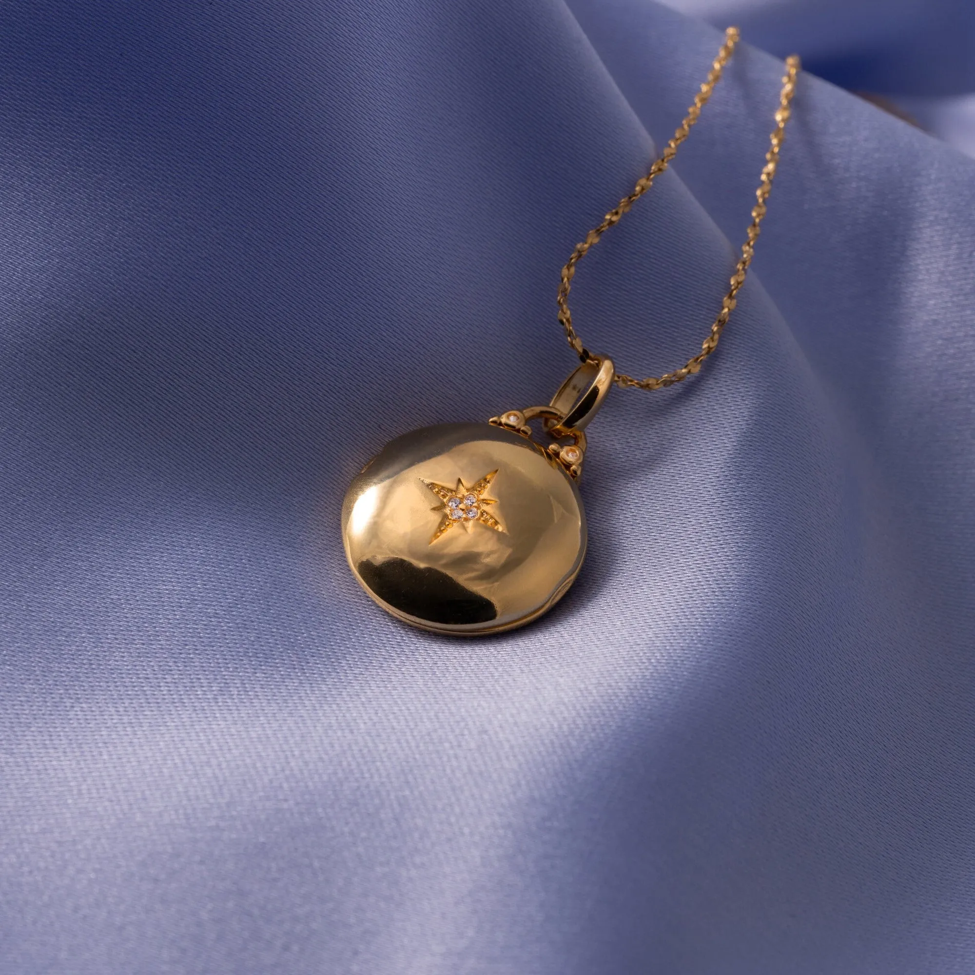 18k Gold Vermeil Locket Necklace