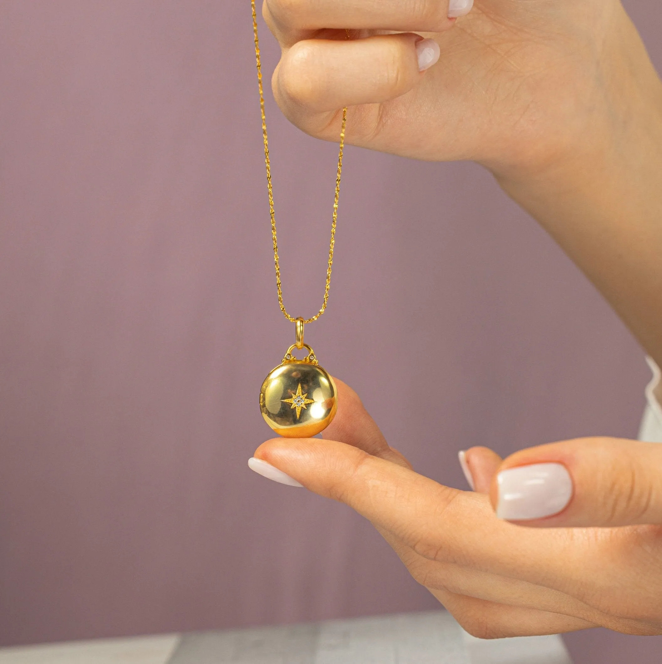 18k Gold Vermeil Locket Necklace