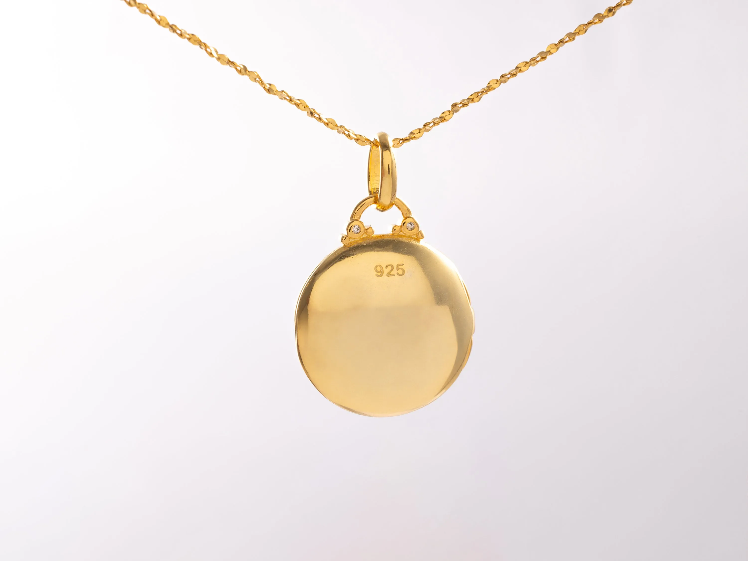 18k Gold Vermeil Locket Necklace