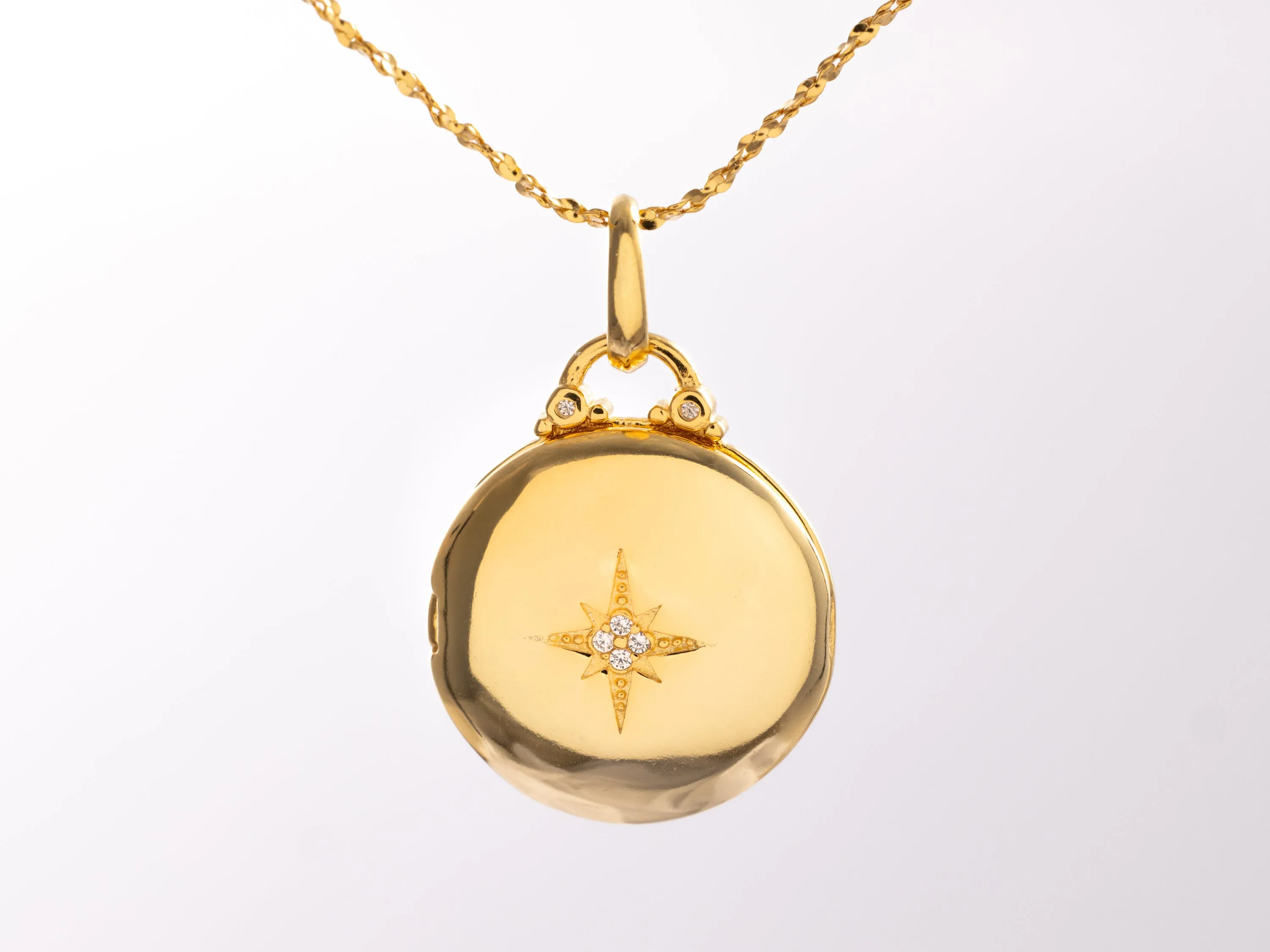 18k Gold Vermeil Locket Necklace