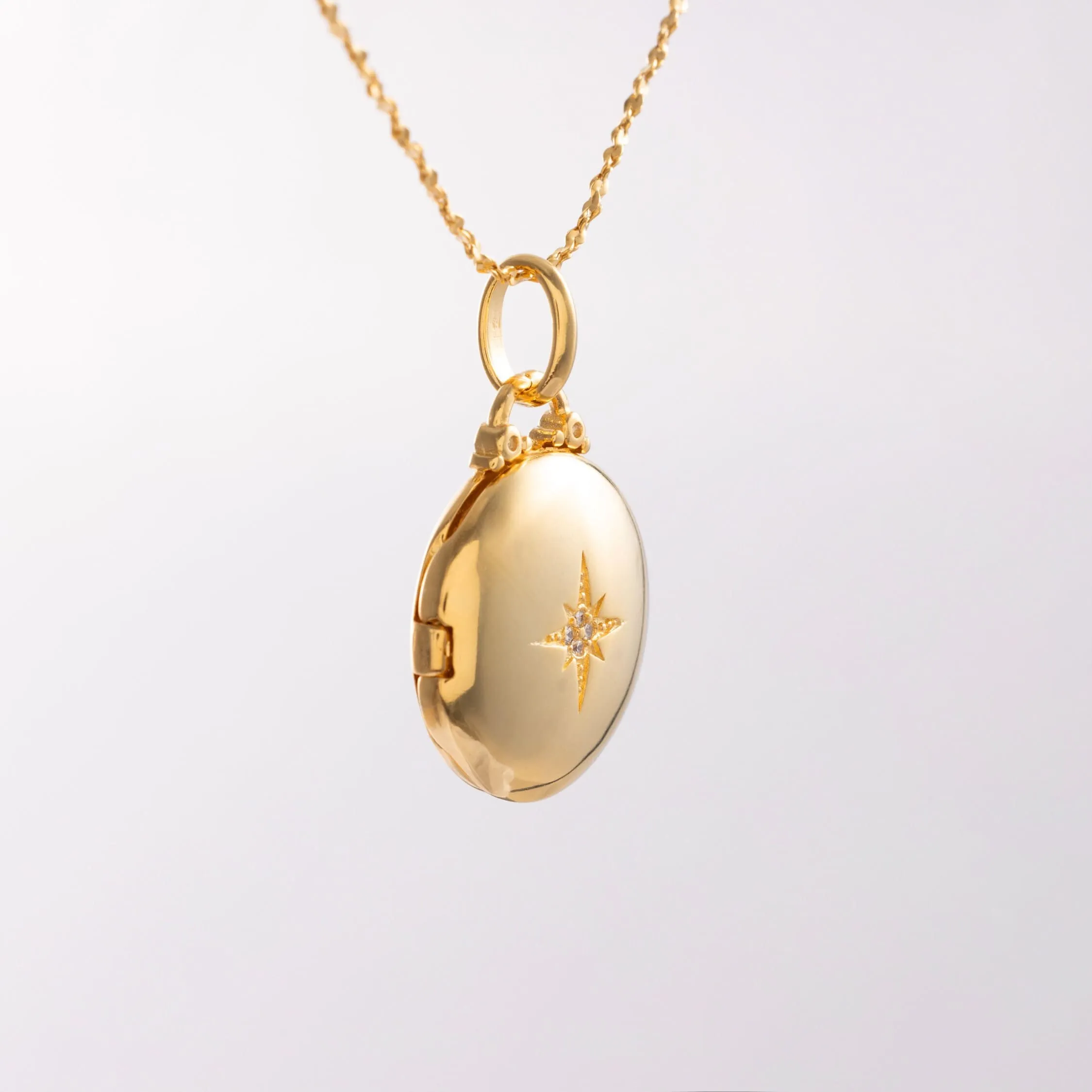 18k Gold Vermeil Locket Necklace