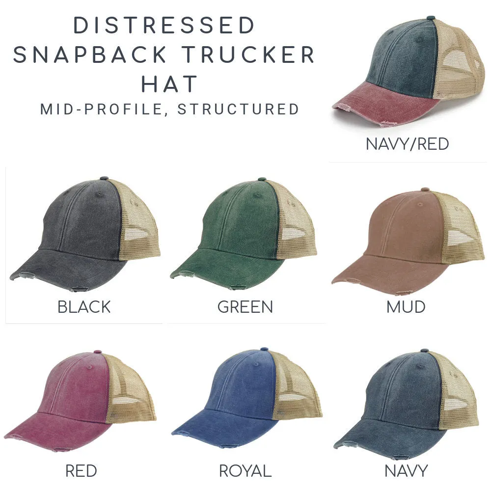 Alaska Hat | Distressed Snapback Trucker | state cap | many color choices