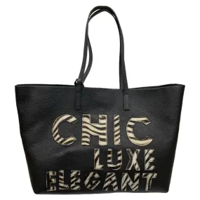 Black chic leather shoulder bag