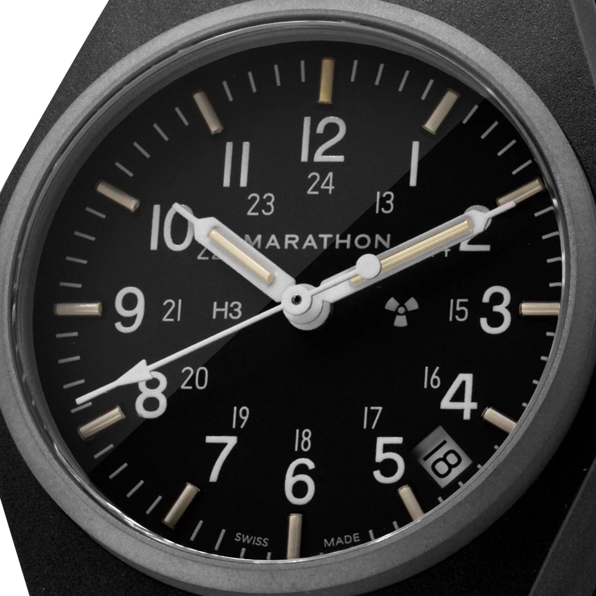 BLACK GENERAL PURPOSE QUARTZ WITH DATE (GPQ) - 34MM