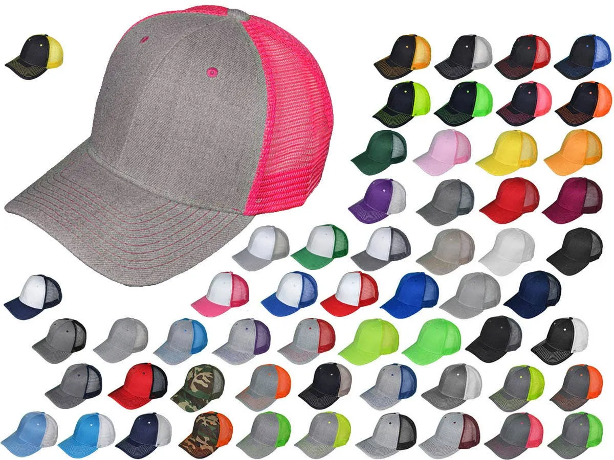 Blank Trucker Hats - Structured Mesh BK Caps