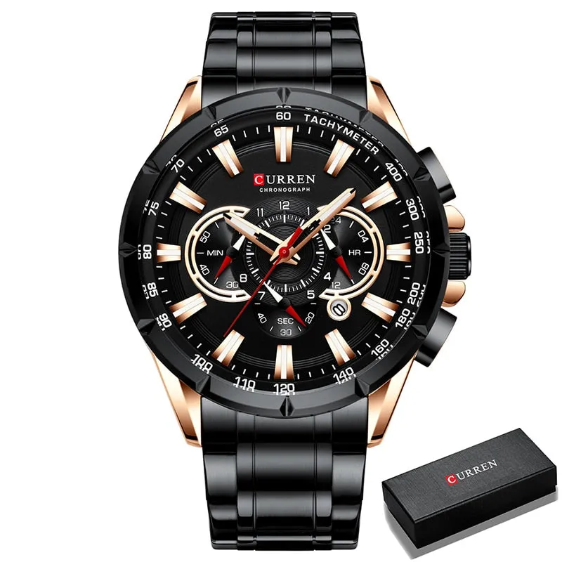 CURREN Men’s Waterproof Luxury Chronograph Quartz Wristwatch