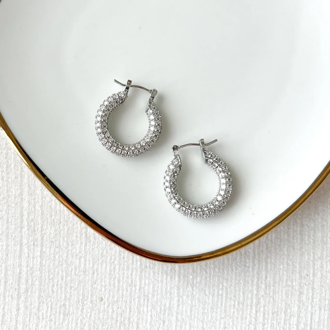 Ella Crystal Studded Hoop Earrings