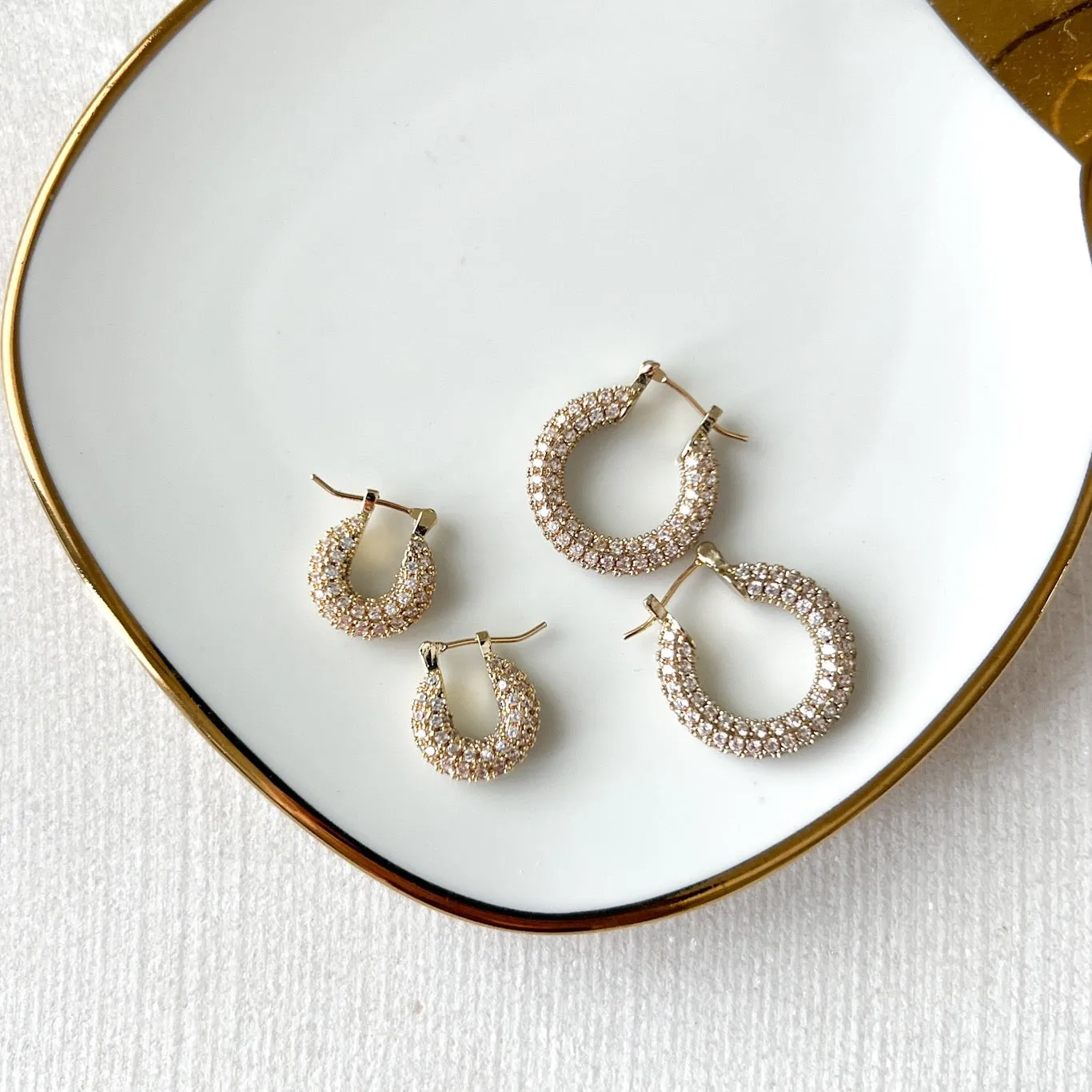 Ella Crystal Studded Hoop Earrings