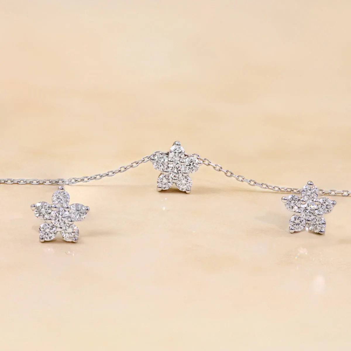 Everyday Diamonds Collection Snowflake Cluster Diamond Earrings | 18K White Gold