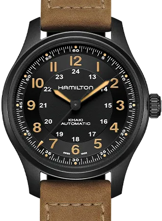 Khaki Field Titanium Auto 42 Black PVD Ref. H70665533