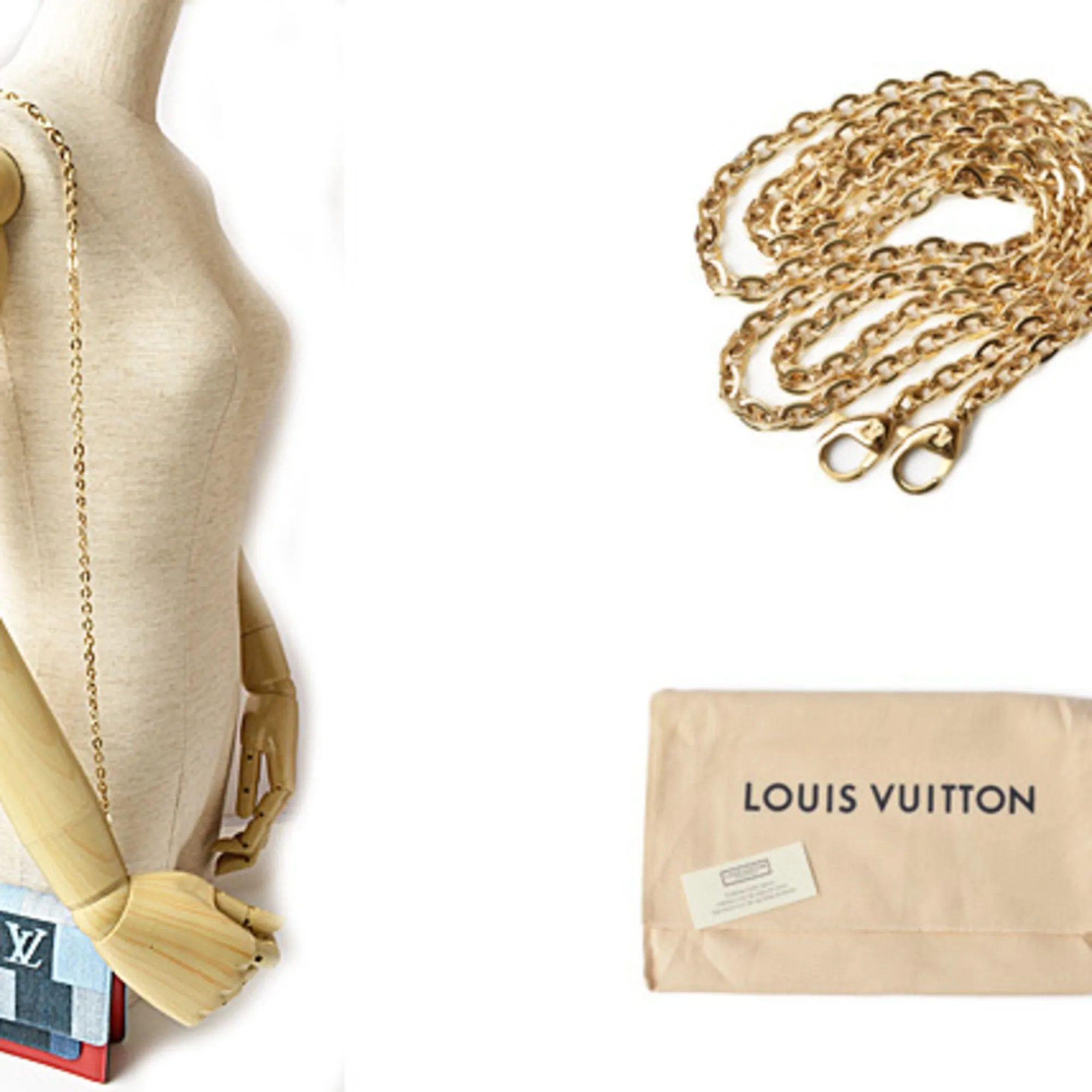 Louis Vuitton Chain Wallet Shoulder Bag LOUIS VUITTON FLORE CHAIN WALLET M69036 Denim Monogram