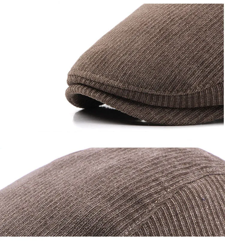 Men' Fashion Winter Beret Hats - Khaki,Black,Dark Blue,Coffee