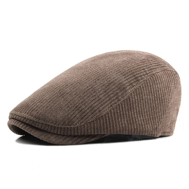 Men' Fashion Winter Beret Hats - Khaki,Black,Dark Blue,Coffee