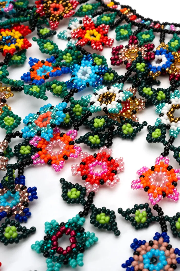 Multicolor Beaded Flower Necklaces