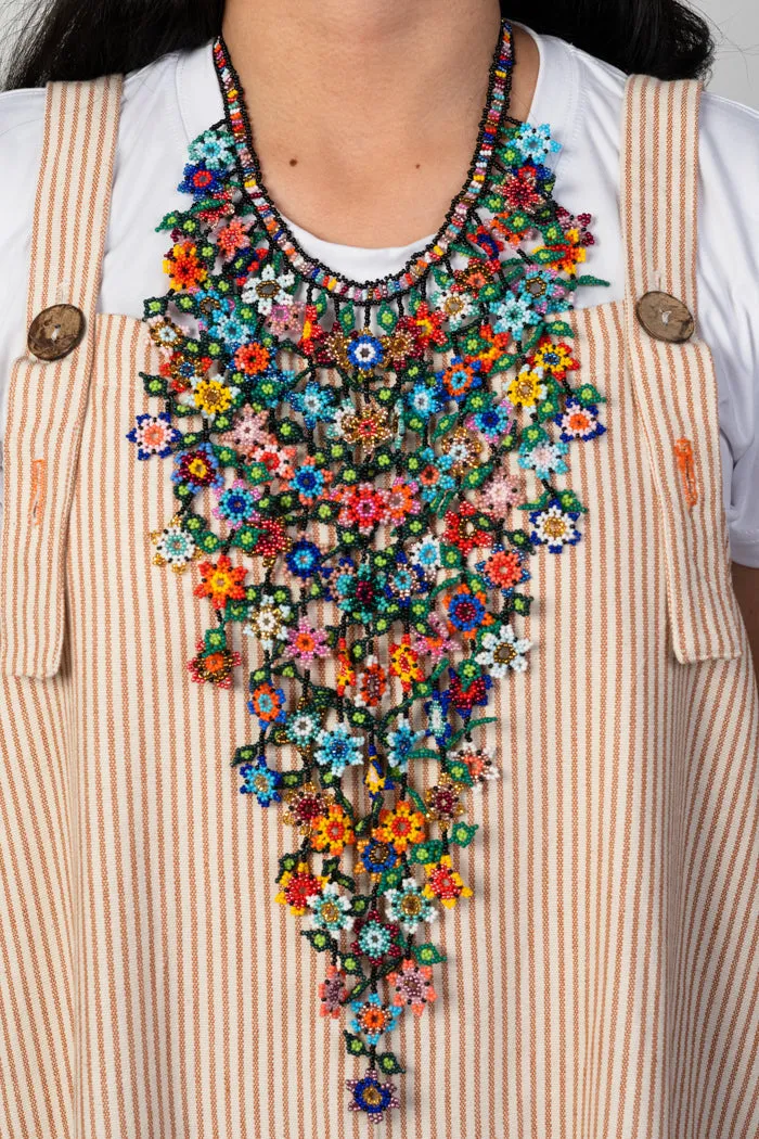 Multicolor Beaded Flower Necklaces