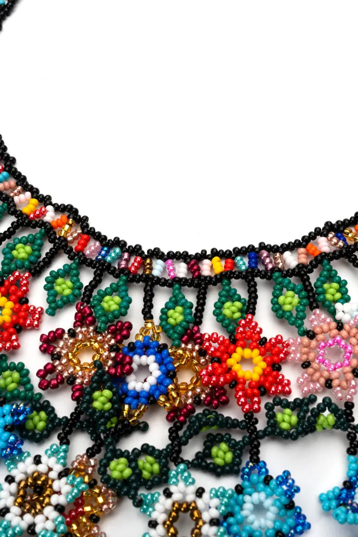 Multicolor Beaded Flower Necklaces