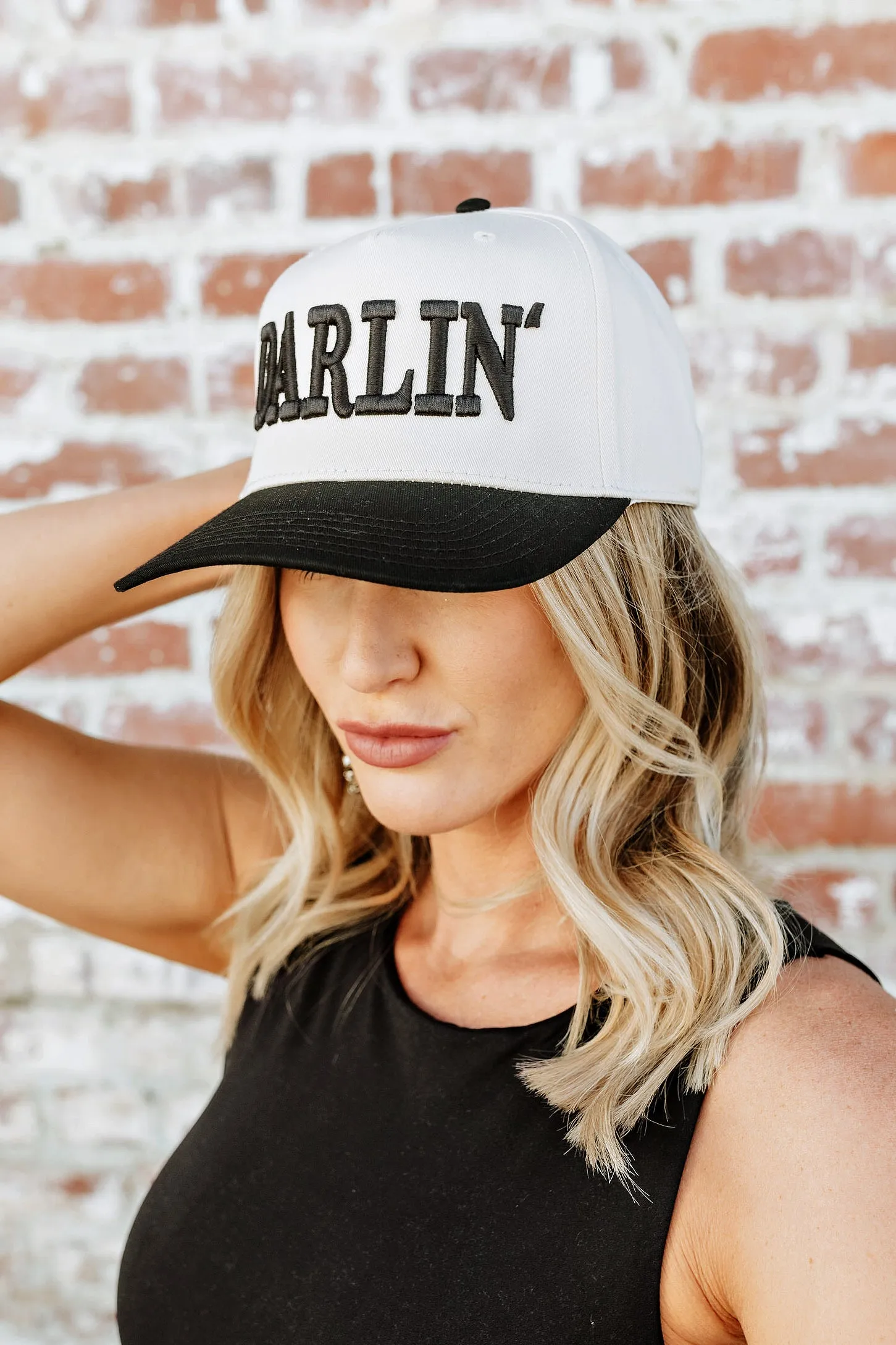 NEW!! DARLIN Trucker Hat in White/Black by DARLIN' Brand