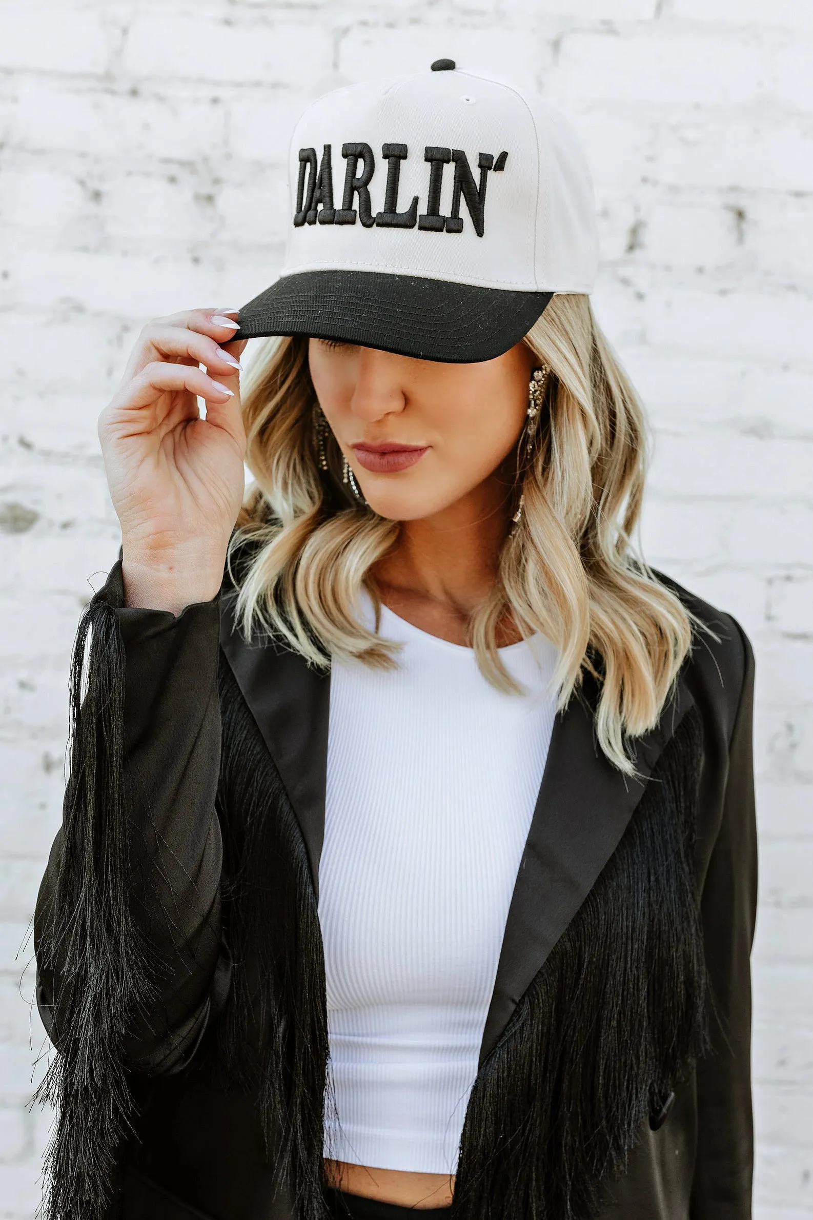 NEW!! DARLIN Trucker Hat in White/Black by DARLIN' Brand