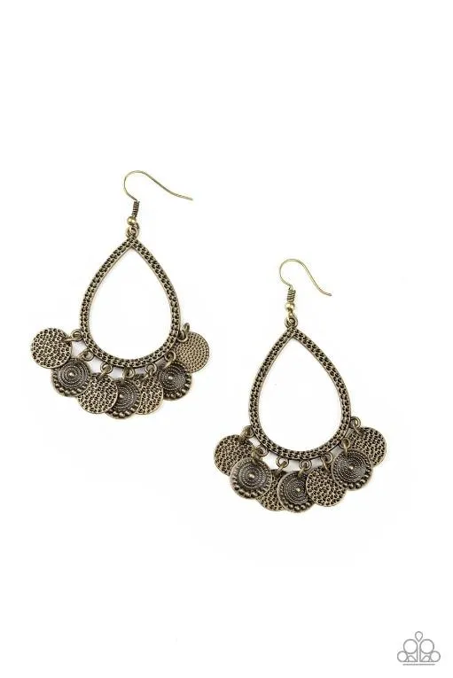 Paparazzi Earring ~ All In Good CHIME - Brass