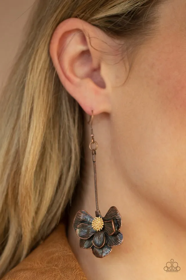 Paparazzi Earring ~ Oh SNAPDRAGONS! - Copper