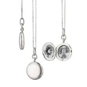 Slim "Nan" Locket Necklace with Engraved Accents