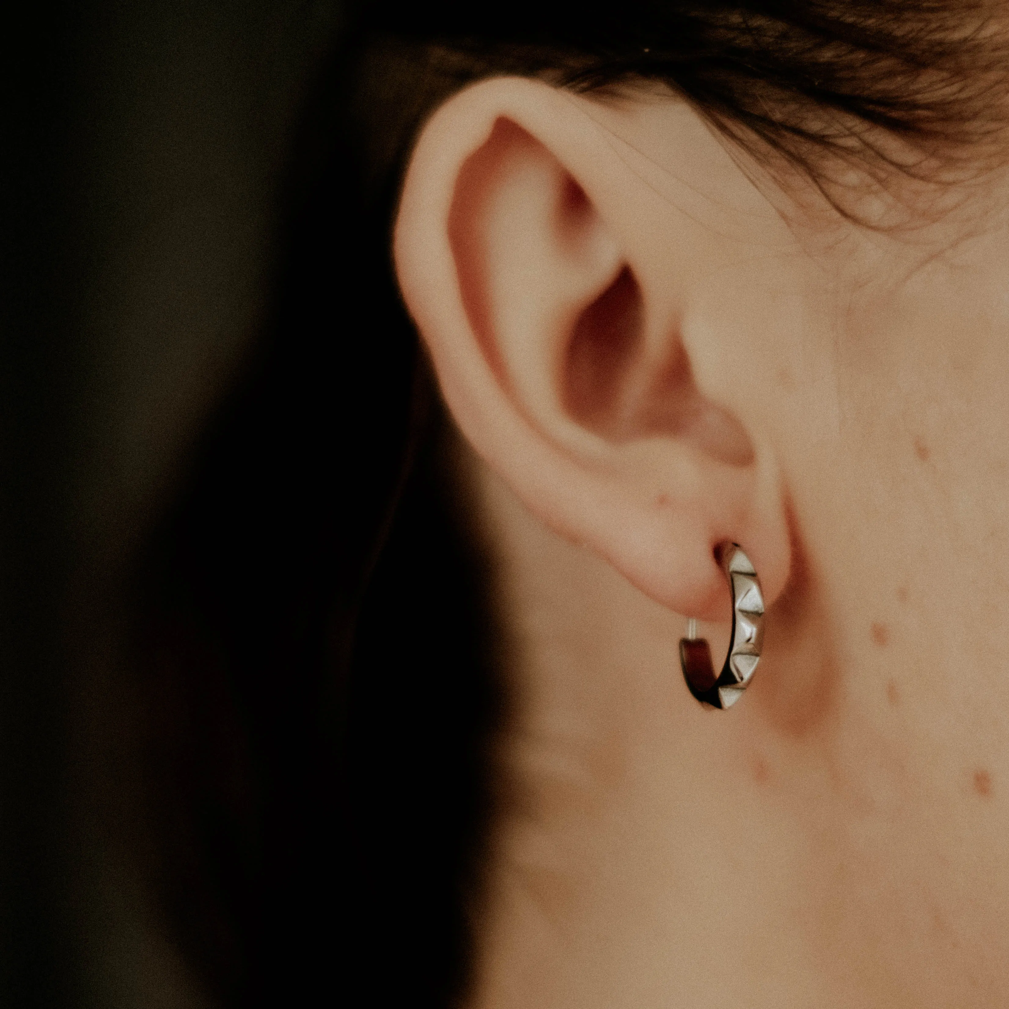 Studded Small Hoop Earrings