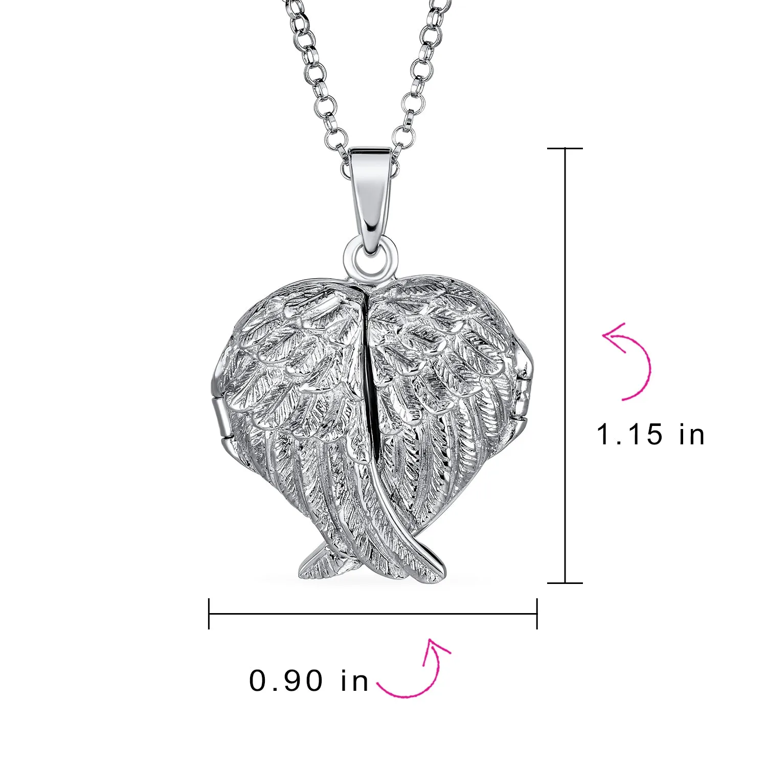 Vintage Style Guardian Angel Wing Heart Locket Necklace for Teens Holds Photos