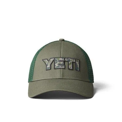 YETI Camo logo Badge Trucker Hat